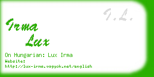 irma lux business card